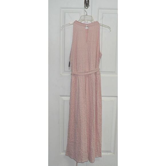 Robbie Bee Womens Floral Lace Sleeveless Tie Waist Dress in Blush Pink Large $79 - Picture 7 of 7